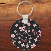 Zachte Baby Roze Mini Sakura Patroon op Zwart - De
