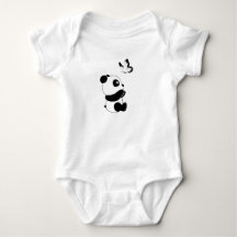 Zachte babybody met panda en vlinder