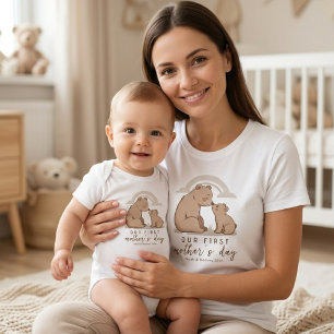 Zachte Beer Moeder Baby Liefde Eerste Moederdag On T-shirt