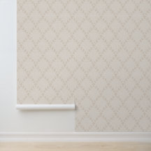 Zachte Beige Boho Bloem Motief met Traliewerk