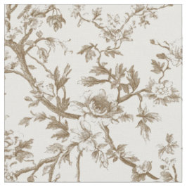 Zachte Beige Botanische Toile-patroon Stof