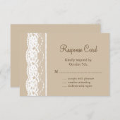 Zachte beige en Lace RSVP (Voorkant / Achterkant)
