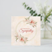 Zachte Beige Roze Bloem Rouwkaart (Staand voorkant)