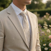 Zachte Beige Wilde Bloem Stropdas