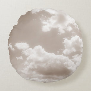 Zachte beige wolken 5 #wolken #art rond kussen