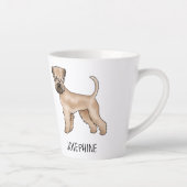 Zachte beklede tarweterriër hond met aangepaste na latte mok (Rechts)