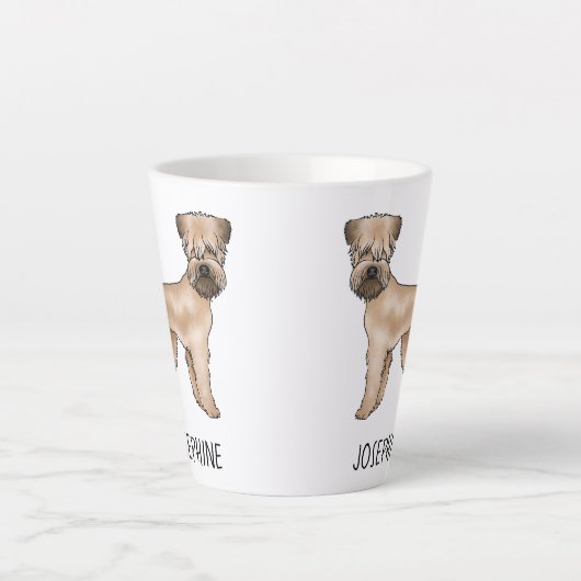 Zachte beklede tarweterriër hond met aangepaste na latte mok (Voorkant)