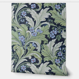 Zachte bladeren en Periwinkle Botanical Behang