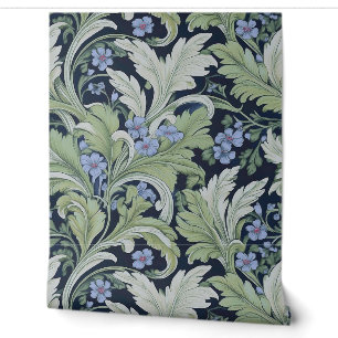 Zachte bladeren en Periwinkle Botanical Behang