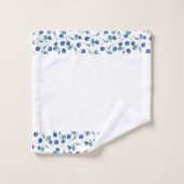 Zachte Blauwe Bloemen Patroondoekset Bad Handdoek (Wasdoekje)