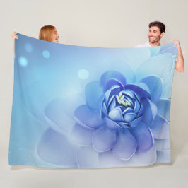 Zachte Blauwe Bloemige Waterverf Bloei Design Fleece Deken