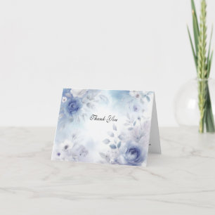 Zachte Blauwe Bloesems en Lavendel Mist Wedding Bedankkaart