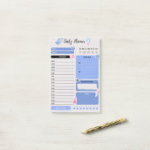 Zachte Blauwe Dagelijkse Planner met Stemming & Wa Post-it® Notes (Op bureau)