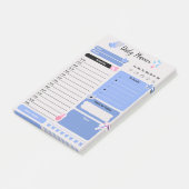 Zachte Blauwe Dagelijkse Planner met Stemming & Wa Post-it® Notes (Schuin)