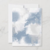 Zachte blauwe grijze en witte Abstracte penseelstr Kaart (Achterkant)