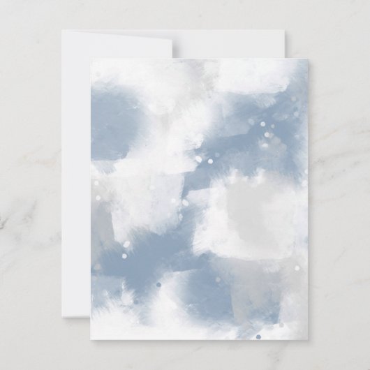 Zachte blauwe grijze en witte Abstracte penseelstr Kaart (Achterkant)