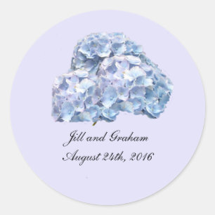 Zachte Blauwe Hortensia Ronde Sticker