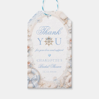 Zachte Blauwe Kust Bruiloft Dank Je  Cadeaulabel