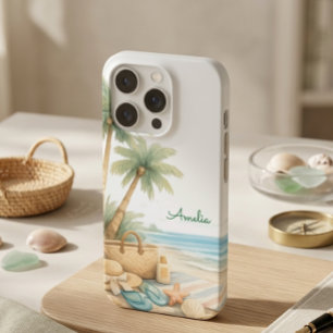 Zachte Blauwe Kust Sereniteit Minimaal Elegant Kus iPhone 15 Pro Hoesje