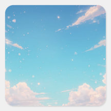 Zachte Blauwe Lucht Vierkante Sticker