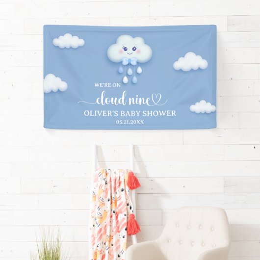 Zachte blauwe lucht wit pluizige wolk negen Baby s Spandoek (Insitu)