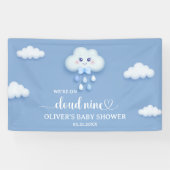 Zachte blauwe lucht wit pluizige wolk negen Baby s Spandoek (Horizontaal)