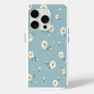 Zachte Blauwe Madeliefjes – Fris Bloemmotief iPhone 15 Pro Case