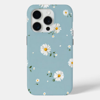 Zachte Blauwe Madeliefjes – Fris Bloemmotief iPhone 15 Pro Case