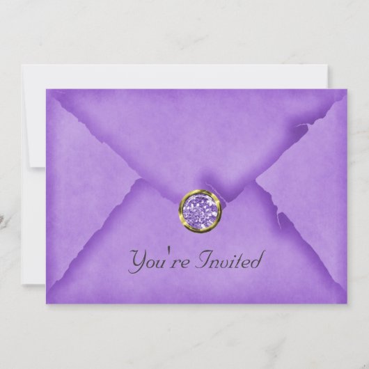 Zachte Blauwe Met Juwelen Versierde Feest Uitnodig Kaart (Voorkant)