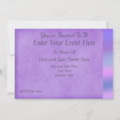 Zachte Blauwe Met Juwelen Versierde Feest Uitnodig Kaart (Achterkant)