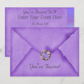 Zachte Blauwe Met Juwelen Versierde Feest Uitnodig Kaart (Voorkant / Achterkant)