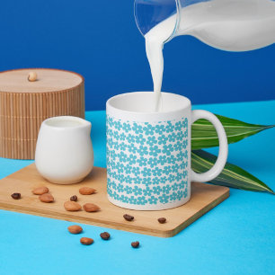 Zachte Blauwe Minimalistische Madeliefjes Bloemenp Koffiemok