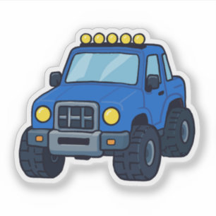 Zachte Blauwe Monstertruck Sticker voor Kinderen