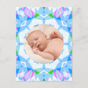 Zachte Blauwe Mooie Pastels Aangepaste Foto Moeder Briefkaart
