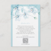 Zachte blauwe orchidee bruiloft details informatiekaartje (Voorkant)