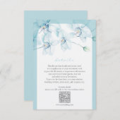 Zachte blauwe orchidee bruiloft details informatiekaartje (Voorkant / Achterkant)