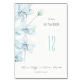 Zachte Blauwe Orchidee Bruiloft Kaart (Voorkant)