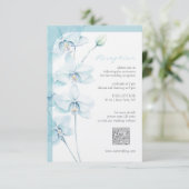 Zachte blauwe Orchidee bruiloft receptie Informatiekaartje (Staand voorkant)