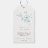 Zachte Blauwe Orchidee Bruiloft Welkom Cadeaulabel (Voorkant)