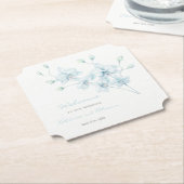 Zachte Blauwe Orchidee Bruiloft Welkom Kartonnen Onderzetters (Gekanteld)