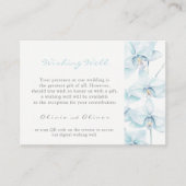Zachte Blauwe Orchidee Bruiloft Wishing Well QR Co Informatiekaartje (Voorkant)