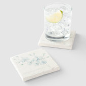 Zachte Blauwe Orchidee Stenen Onderzetter (Zijkant)