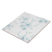 Zachte Blauwe Orchidee Tegeltje (Zijkant)