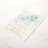 Zachte Blauwe Orchidee Verlovingsfeestuitnodiging Folie Uitnodiging (Gedraaid)