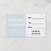 Zachte blauwe professionele clientbenoeming afsprakenkaartje (Voorkant)