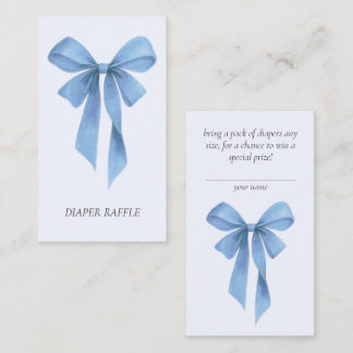 Zachte Blauwe Strik Jongens Baby Shower Luier Raff Informatiekaartje