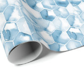 Zachte blauwe Waterverf kanotype Patroon Cadeaupapier (Rol Hoek)