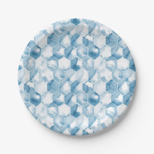 Zachte blauwe Waterverf kanotype Patroon Papieren Bordje