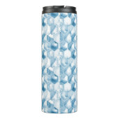 Zachte blauwe Waterverf kanotype Patroon Thermosbeker (Achterkant)