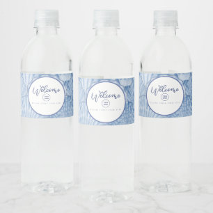 Zachte blauwe Waterverf Schudklieretiket Waterfles Etiket